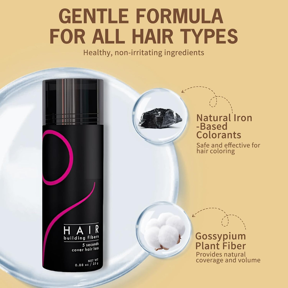 Dark Brown Hair Fibers for Thinning Hair