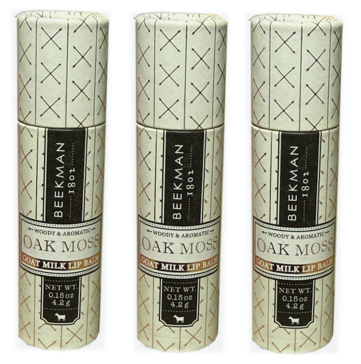 Moisturizing Goat Milk Lip Balm Set - Oak Moss Soothe & Hydrate - 3 Pack