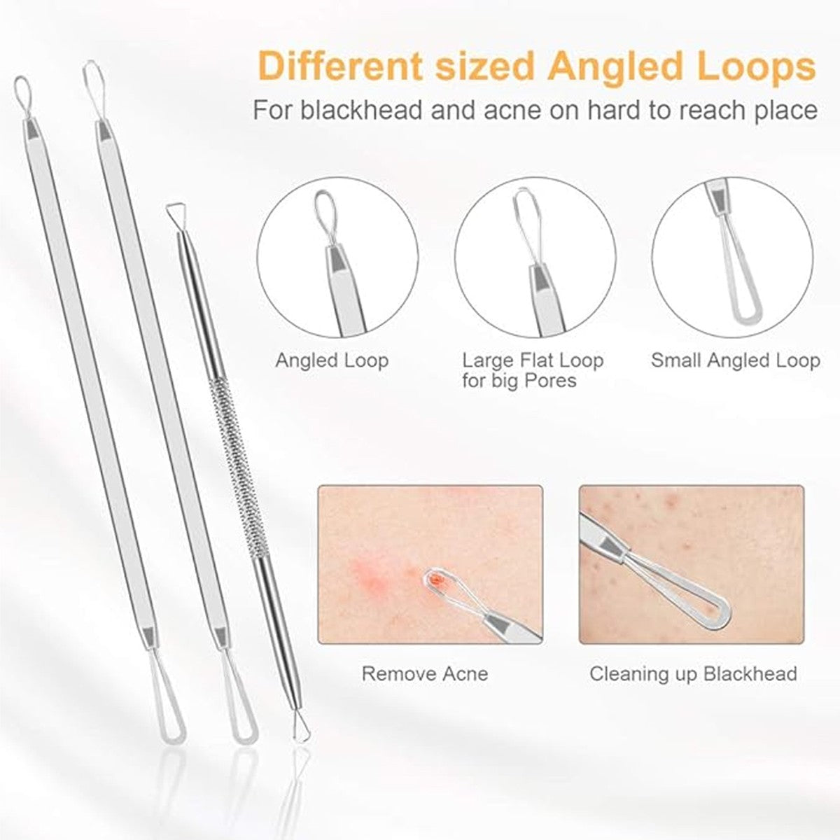 Blackhead Remover Kit with 16 Stainless Steel Comedone Extractors for Acne & Pimple Treatment