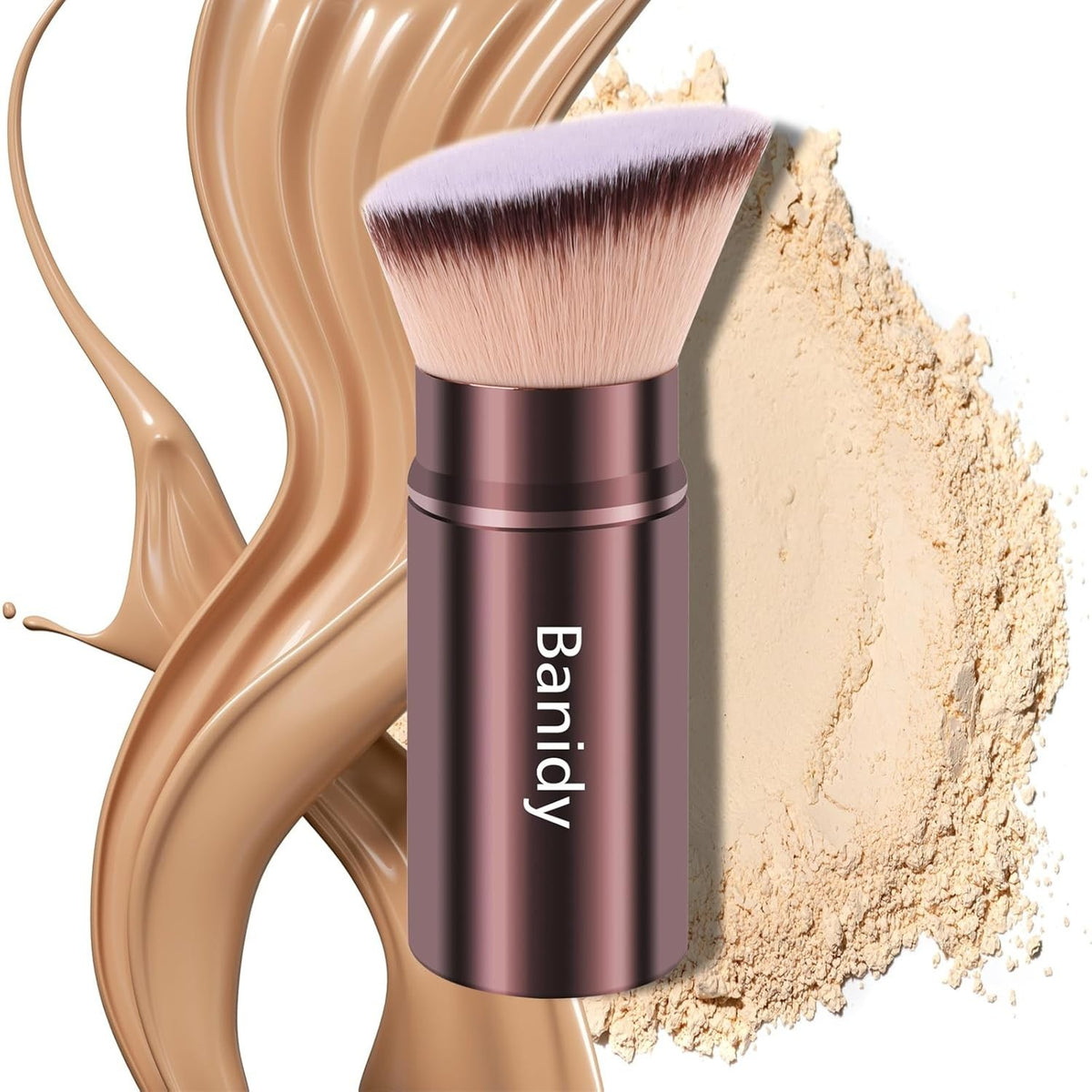 Retractable Makeup Brush with Soft Bristles for Liquid & Powder Application