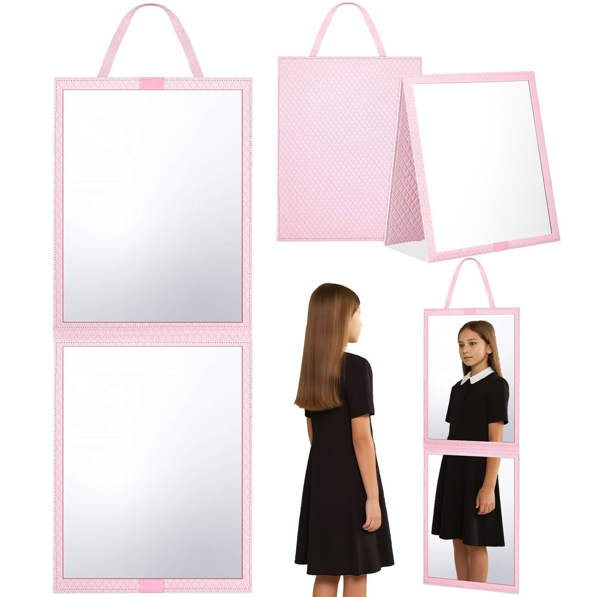 Foldable Travel Full Length Mirror - Portable Full Body Dance & Travel Mirror