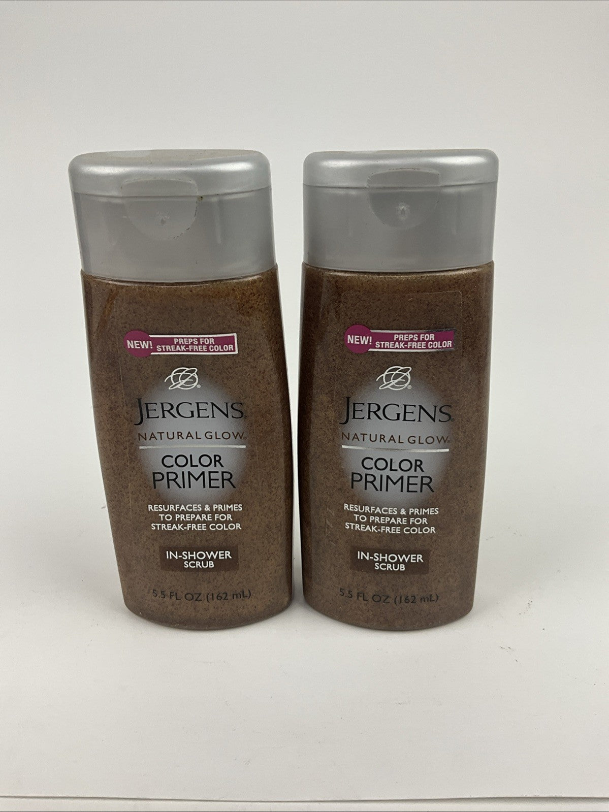 2 Jergens Natural Glow Color Primer In-Shower Scrub 5.5 fl oz each