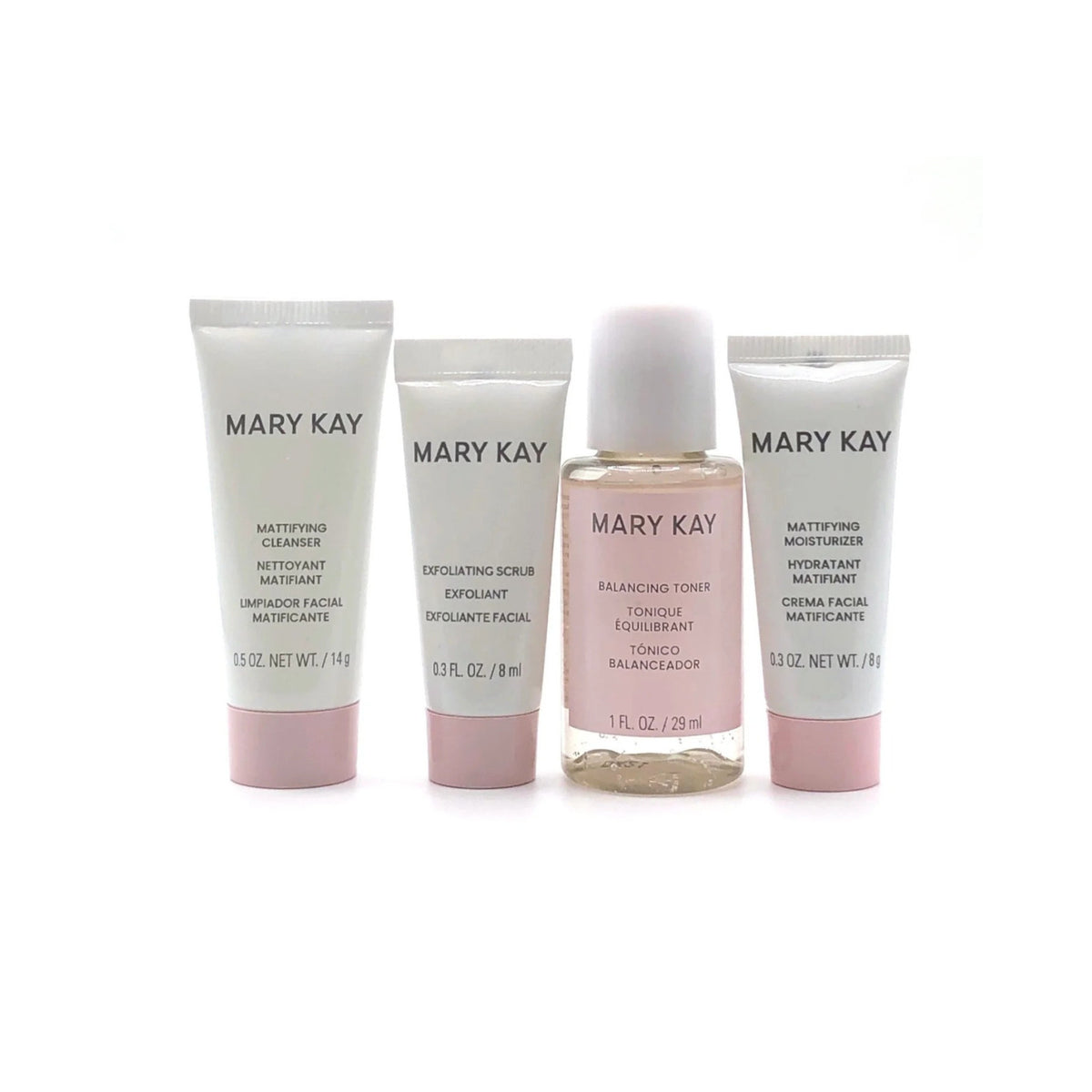 Travel Skincare Set with Cleanser, Toner, Moisturizer & Scrub - Deluxe Size