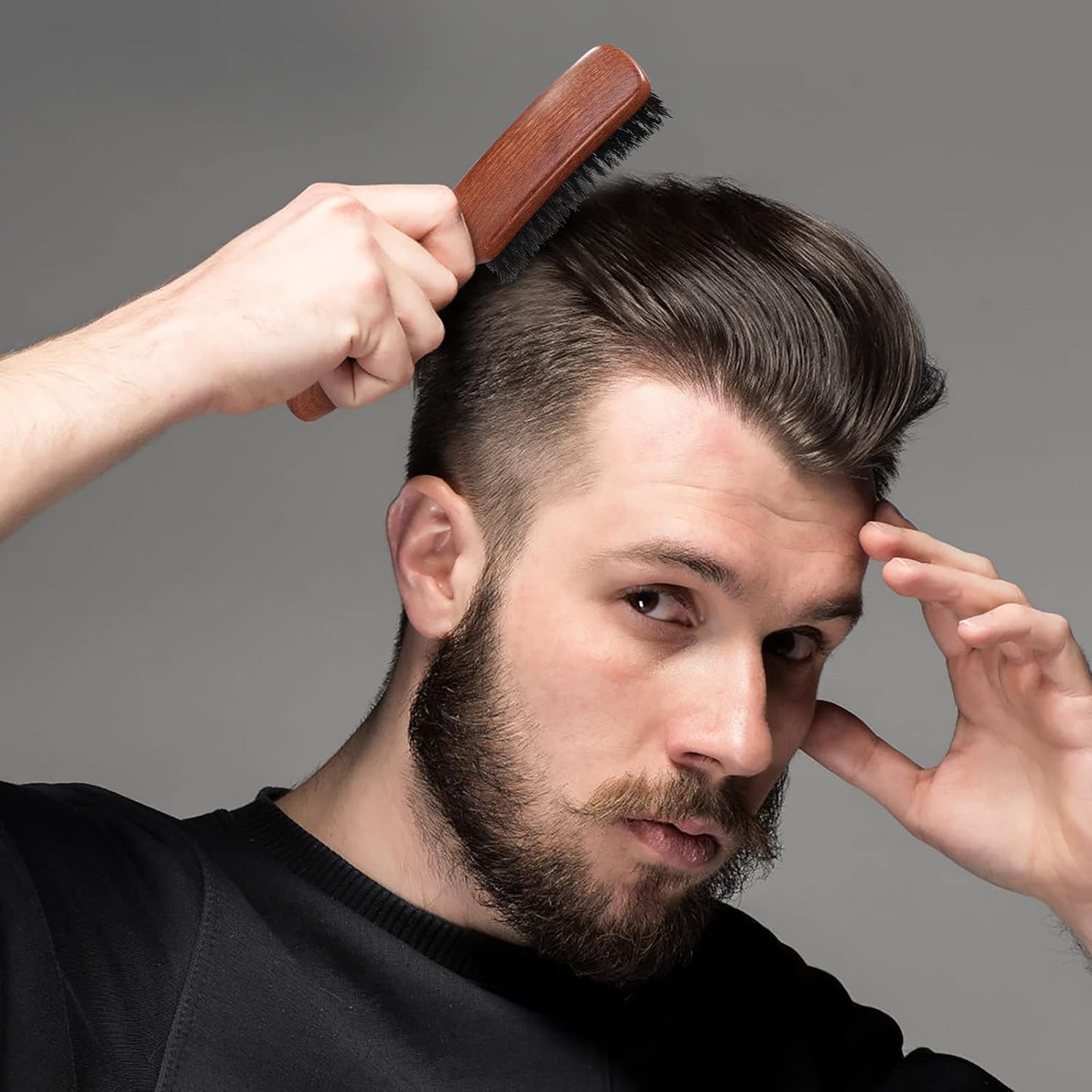 Boar Bristle Hair Brush for Women Men - Detangling & Styling, Scalp Massage