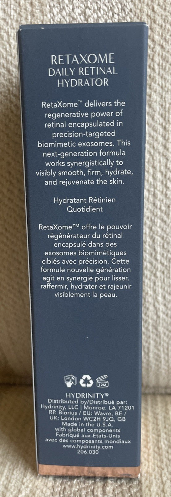 Hydrinity RetinXome Daily Retinal Hydrator - 1 OZ/30 ML, Full Size, Authentic