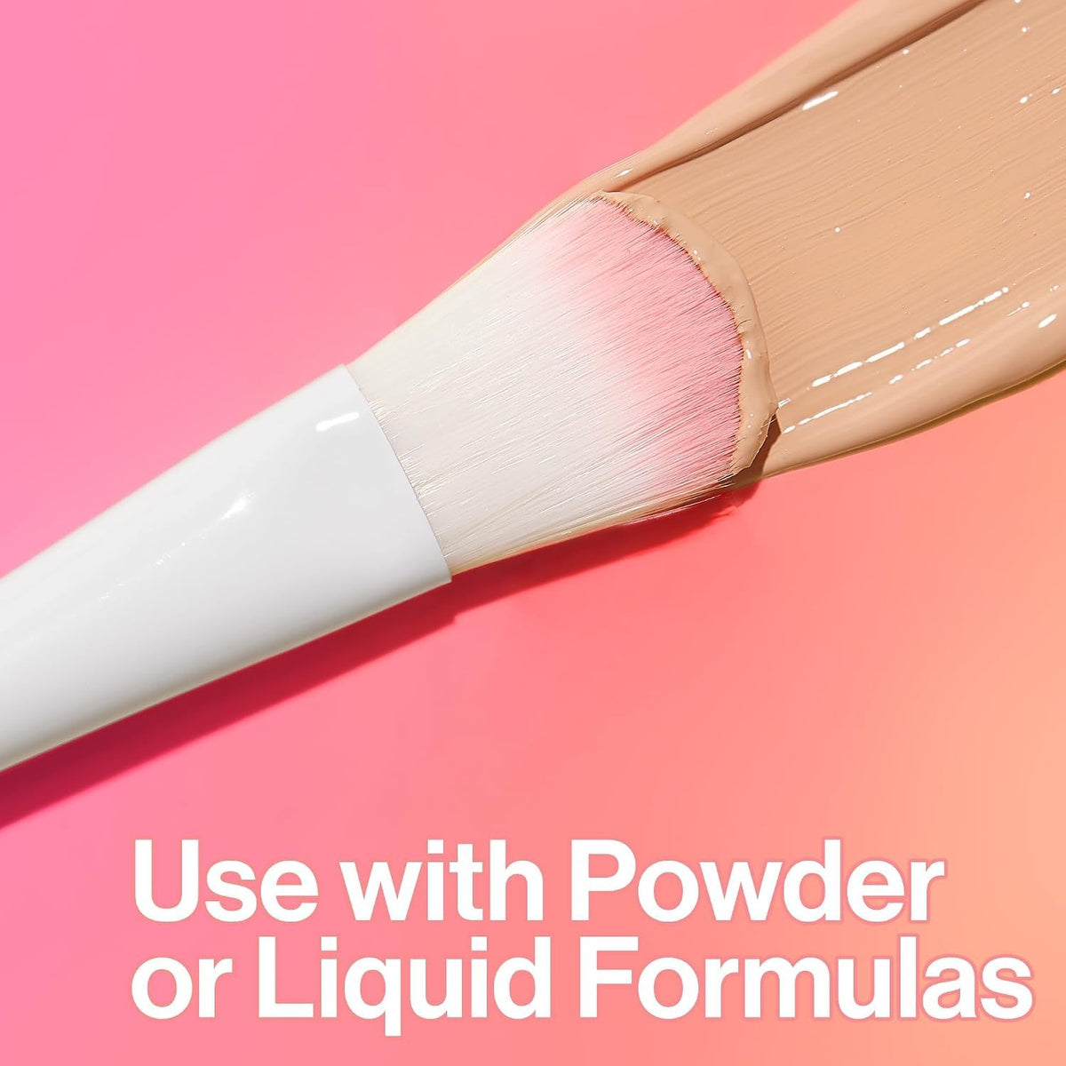 Foundation Makeup Brush - Synthetic Dense Bristles for Liquid, Cream & Powder, Ergonomic Handle