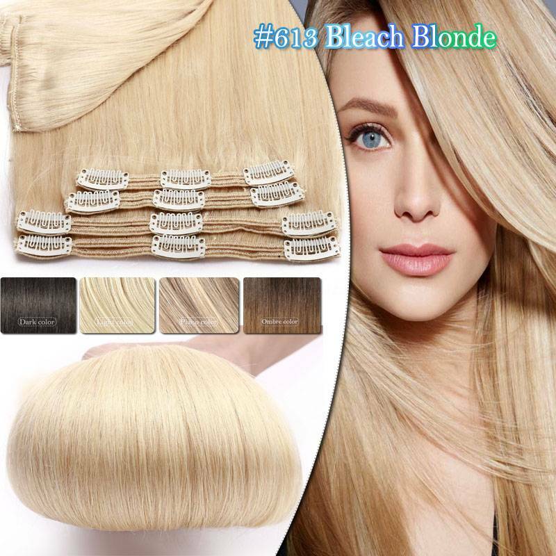 Thick Double Weft Clip-In Human Hair Extensions - Full Head Set