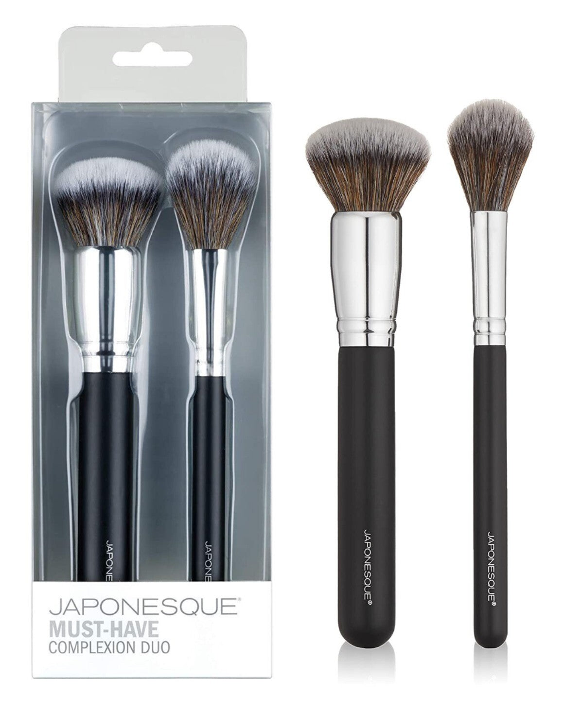 Complexion Brush Duo - Soft Liquid, Powder & Cream Makeup Brushes