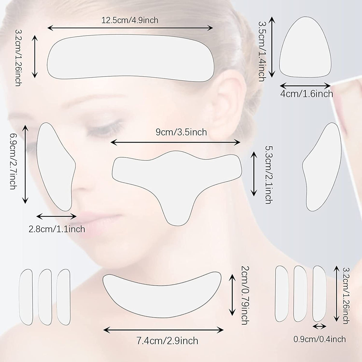 Anti Wrinkle Silicone Face and Neck Patches Set - Reusable Skin Lift Pads