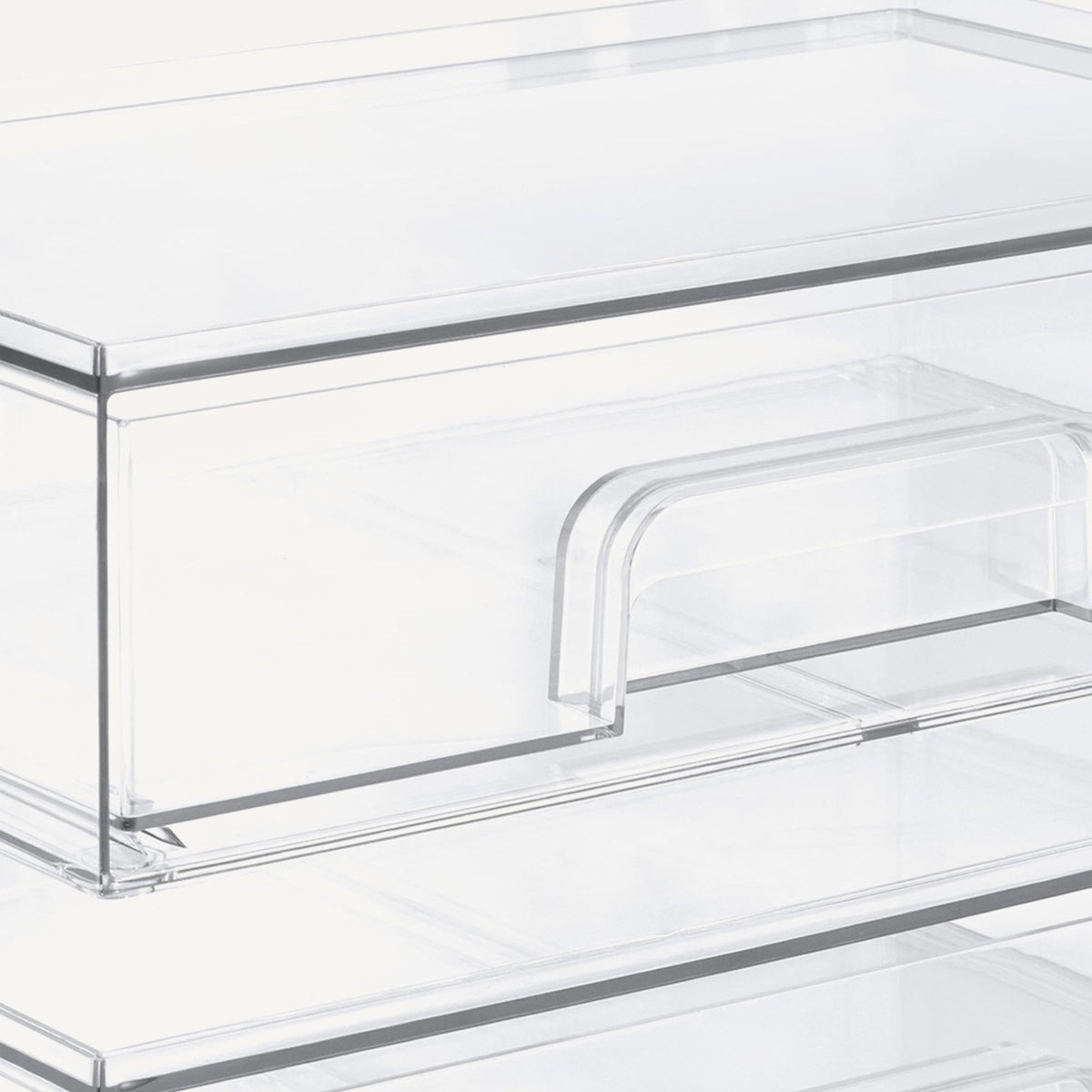 Stackable Clear Plastic Makeup Organizer Drawers - 2 Pack, 12.1 x 7.6 x 3.5 Inches
