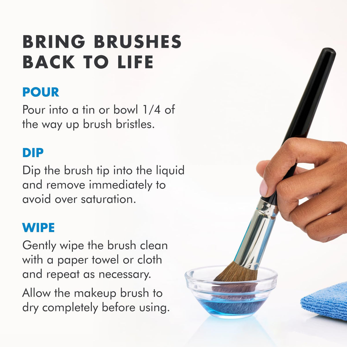 Blue Vanilla Makeup Brush Cleaner Solution - Professional Brush Sanitizer