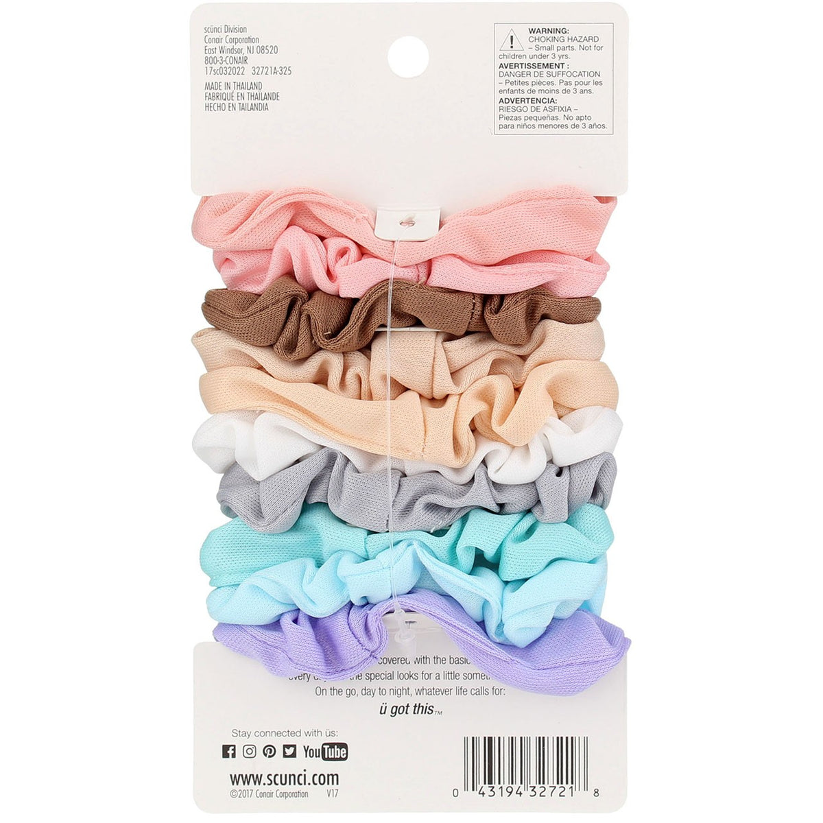 Scunci No Damage Hair Scrunchies, Assorted, 32721-A, 10 Ct