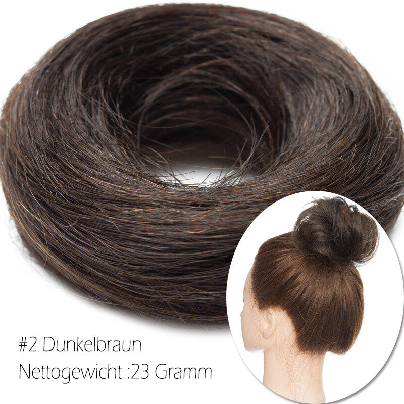 Clip-In Human Hair Bun Extensions Curly & Straight | Messy Hair Piece