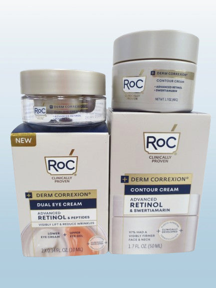 Dual Eye Cream & Contour Cream Set with Advanced Retinol - 1.7 oz 2-Pack
