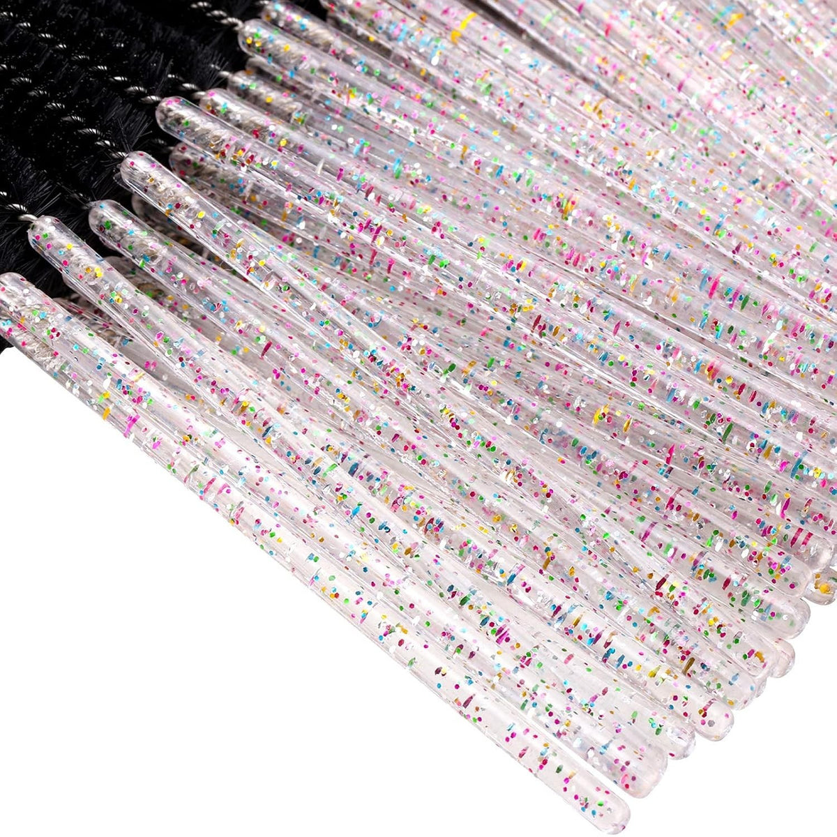 Disposable Eyelash Mascara Brushes Set - 100 Soft Fiber Lash Wands & Applicators