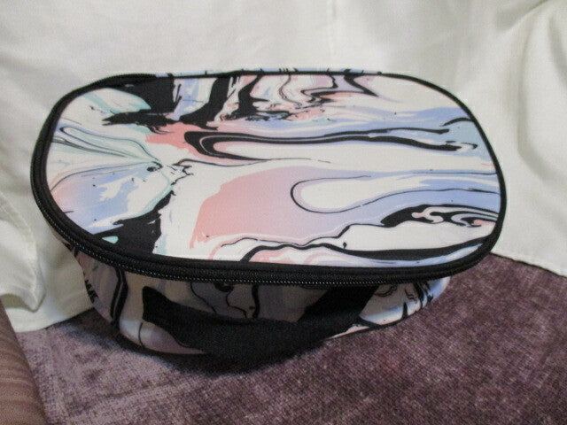 Pink Cosmetic Bag with Top Handle and Zip Closure - 11x7 Inches