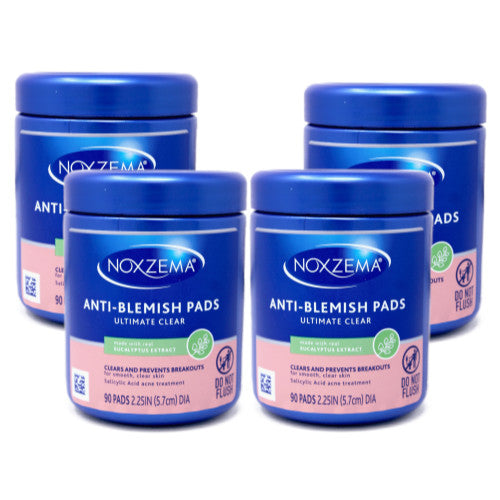 Anti-Blemish Face Pads - Noxzema Ultimate Clear 90 Count (4 Pack)