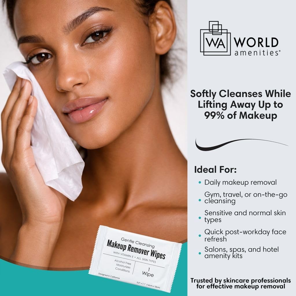 Makeup Remover Wipes Alcohol-Free Vitamin E Face Cleansing Towelettes