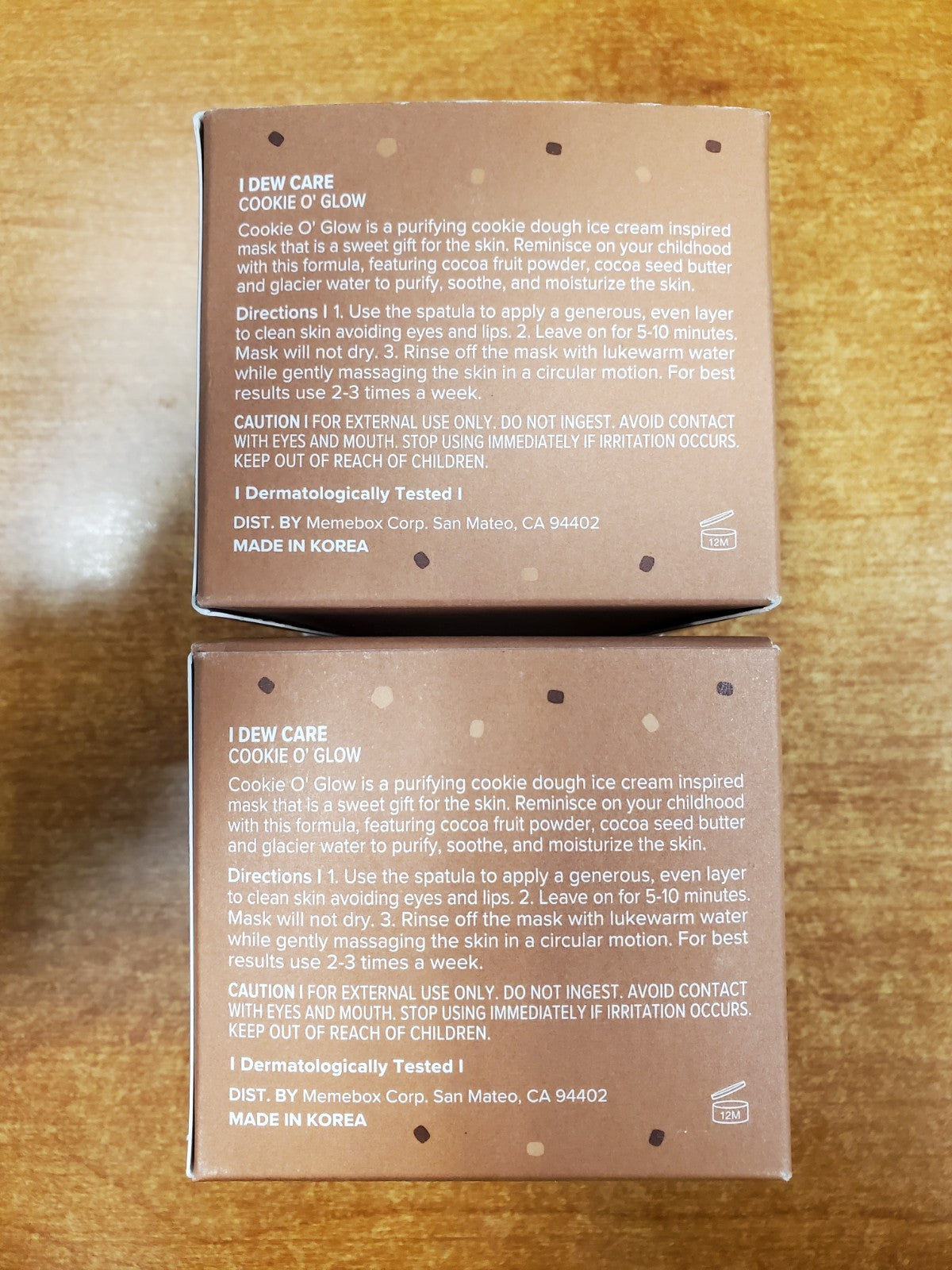 2 Pack Vegan Cookie O'Glow Purifying Skin Mask - Clarifying & Hydrating