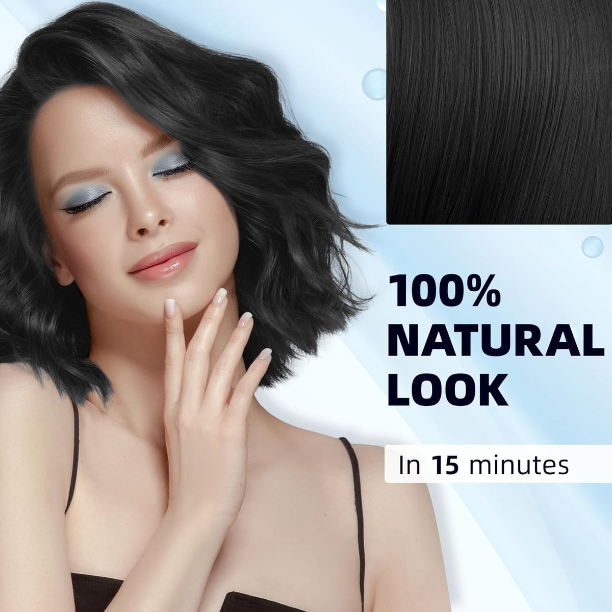 Black Hair Dye Shampoo 3-in-1 Semi-Permanent Color