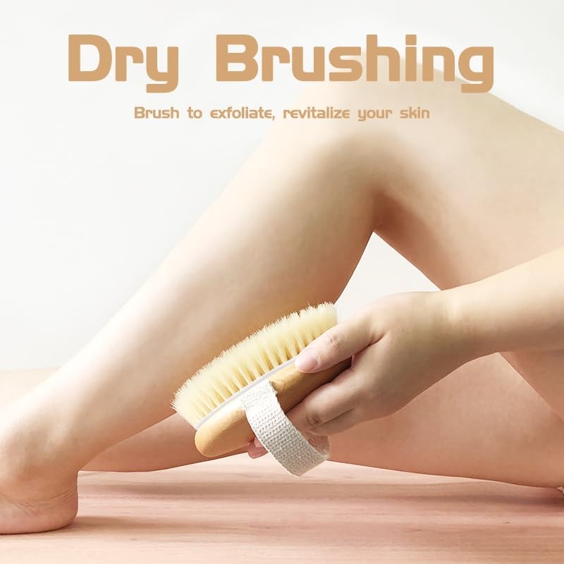 Bamboo Dry Body Brush Shower Brushing Removes Skin with Massage