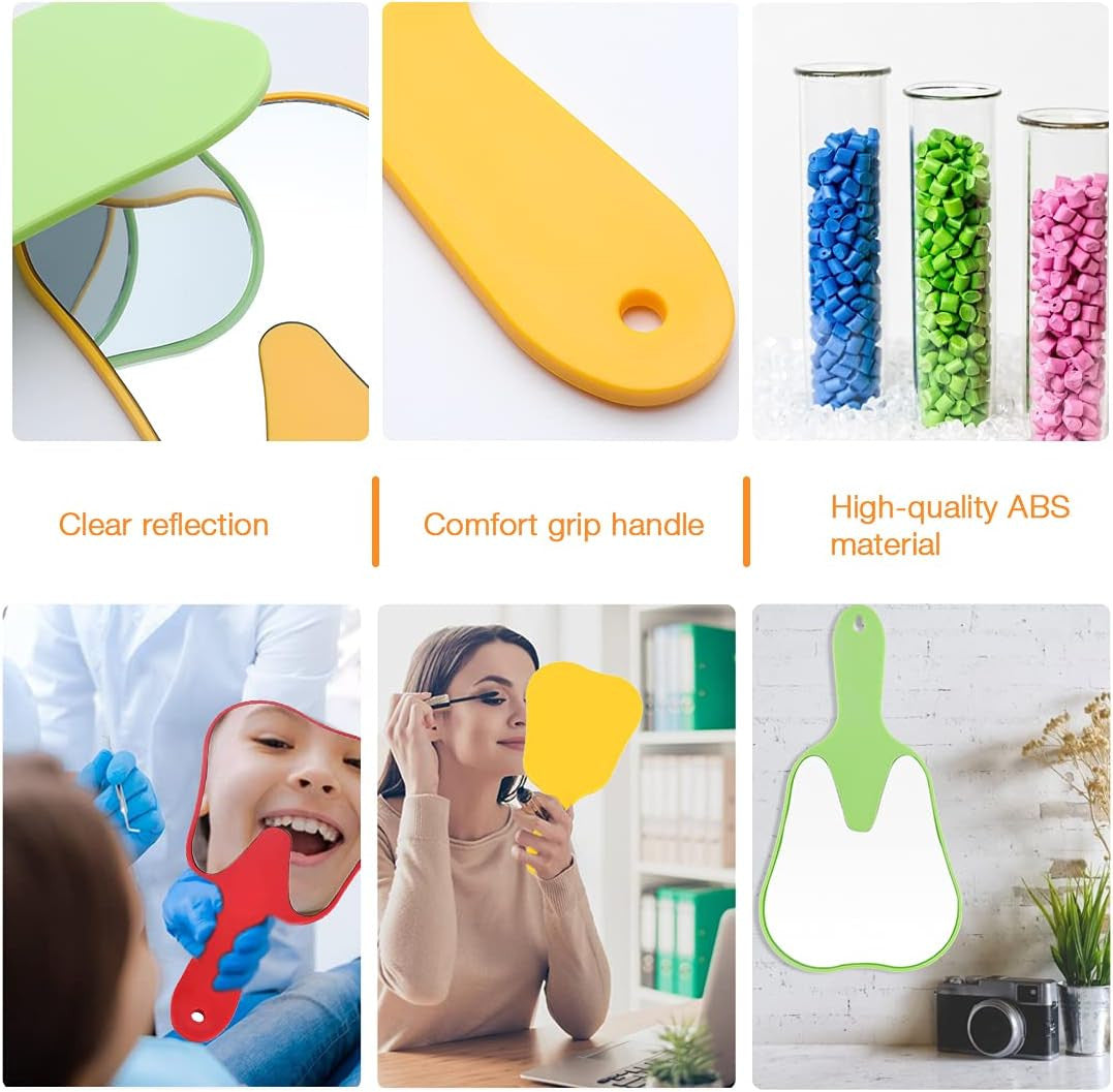 Cute Tooth-Shaped Hand Mirror - Portable Makeup & Dental Reflector
