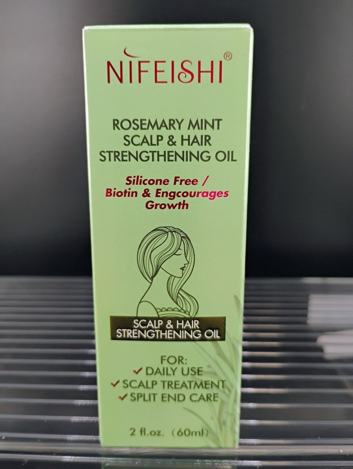 Hair Growth Oil for Scalp and Hair Strengthening with Rosemary Mint - 60ml