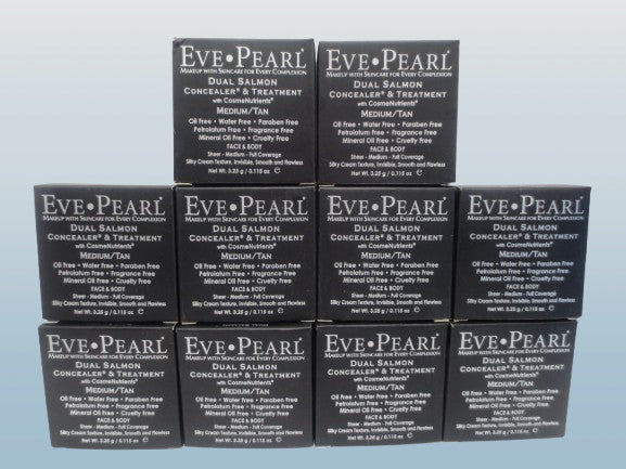EVE PEARL Dual Salmon Concealer & Treatment Medium Tan 0.115 oz Boxed Lot of 10