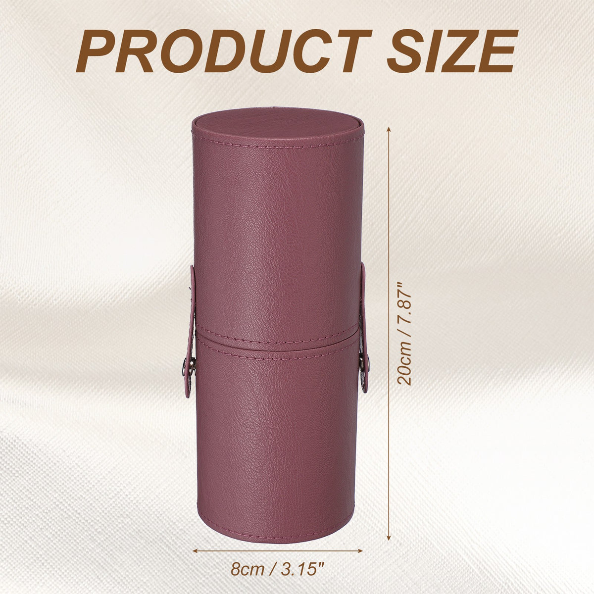 Portable Makeup Brush Holder with Strap - Waterproof Dark Red