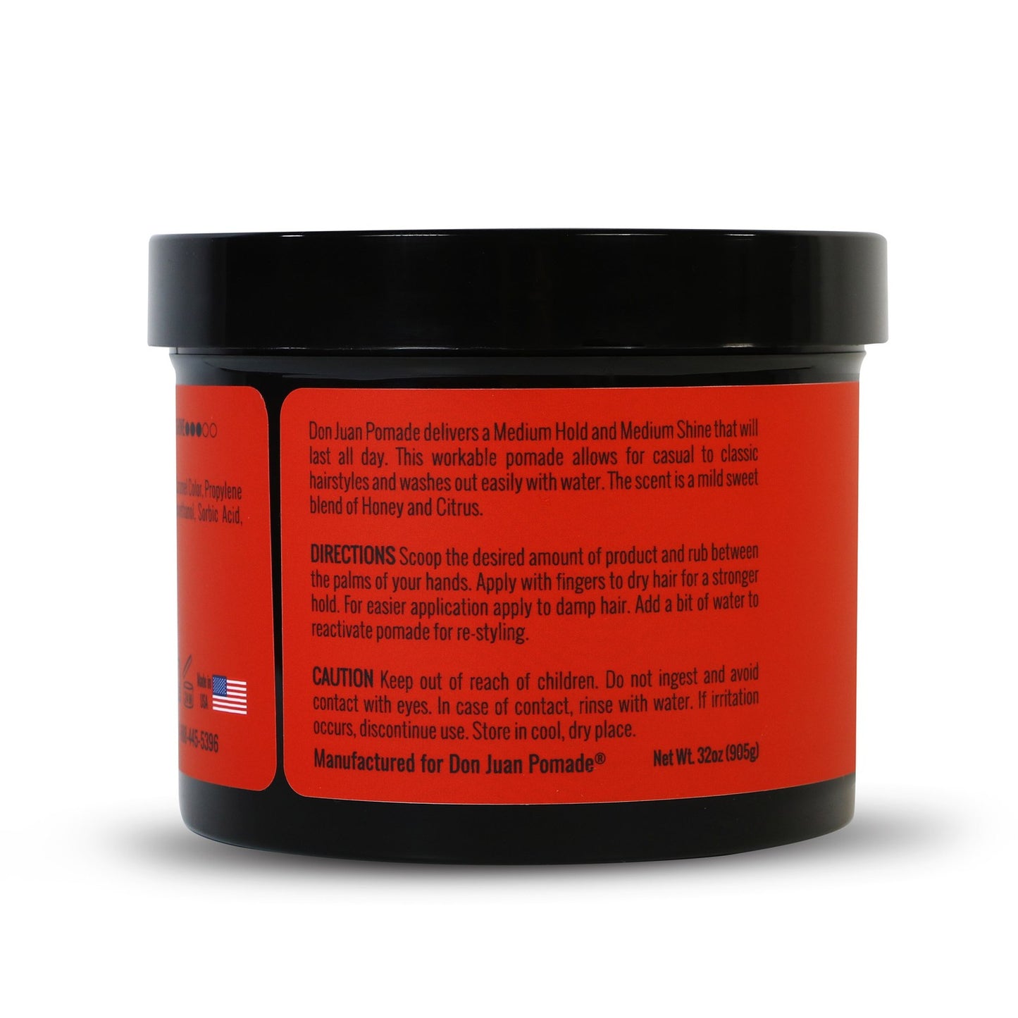 Pomade Barber Edition Medium High Hold Water Based 32oz for Classic Hairstyles