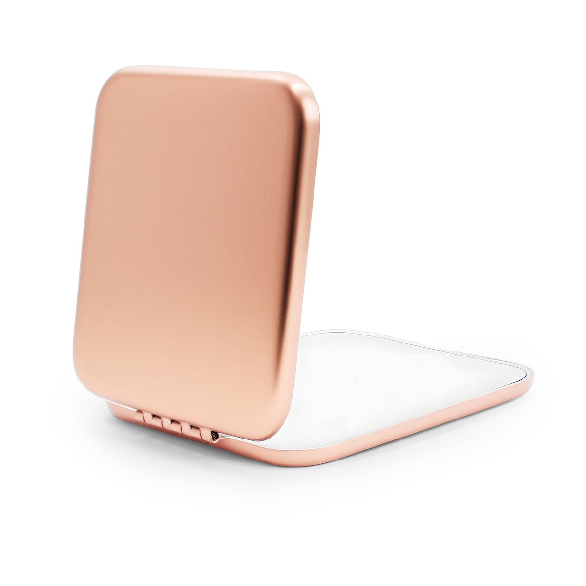 Portable Metal Square Makeup Mirror with 1X/2X Magnification - Rose 2 Pack
