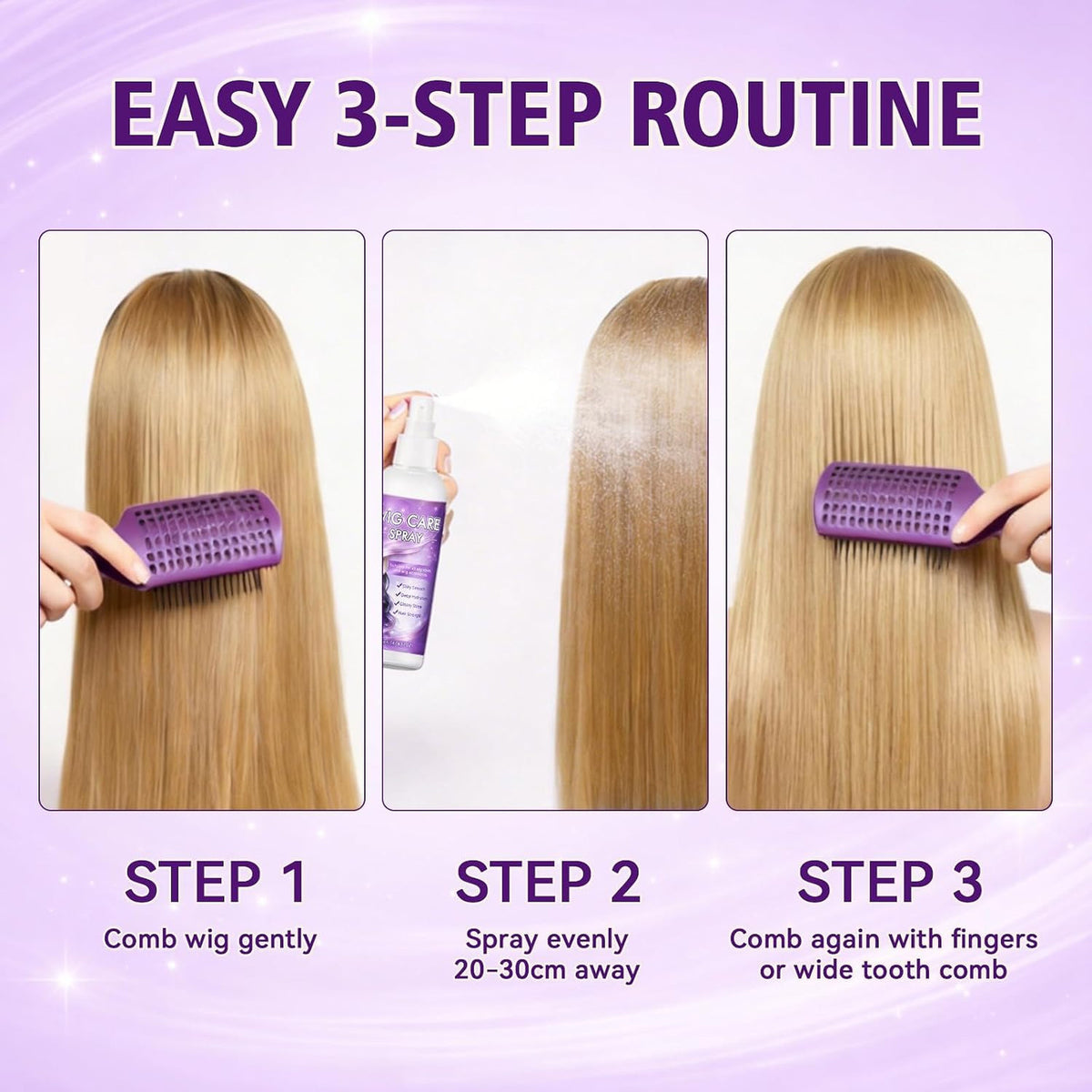 Synthetic Wig Spray with Frizz Control & Shine - Hydrating Detangler 120ml