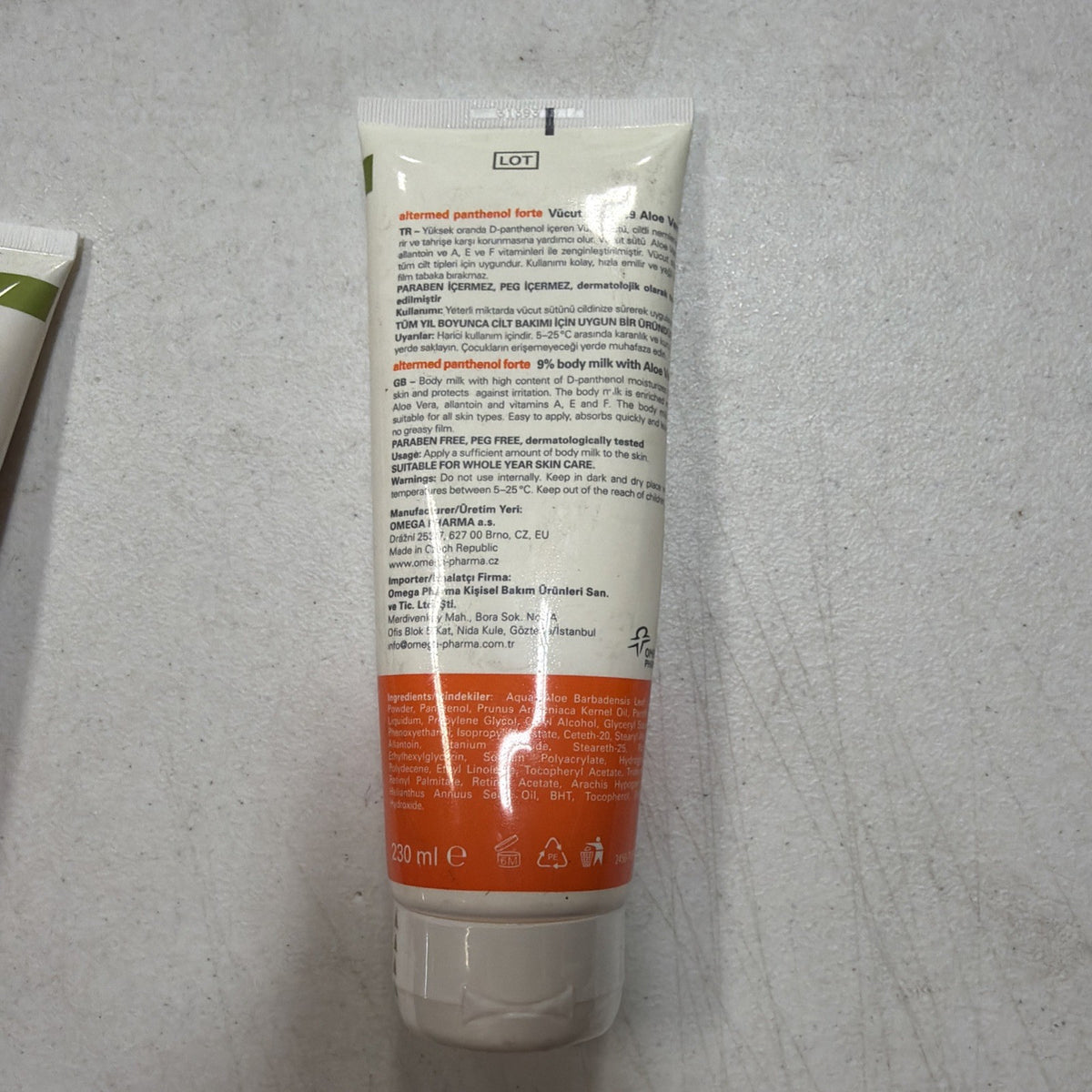Panthenol Forte 9% Body Milk with Aloe Vera 230ml