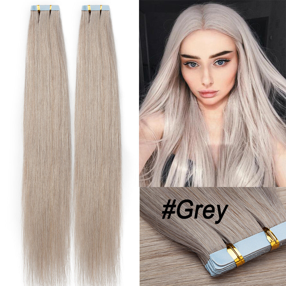 Thick Tape in Remy Human Hair Extensions Invisible Skin Weft Full Head
