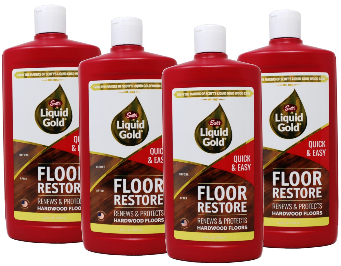 Floor Restore for Hardwood Floors - 4 Pack, Protect & Shine