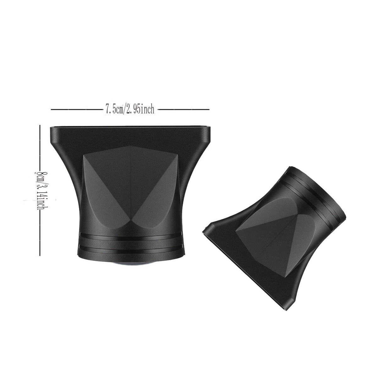 Universal Hair Dryer Nozzle 2 Pack - Concentrator & Comb Attachments, Black