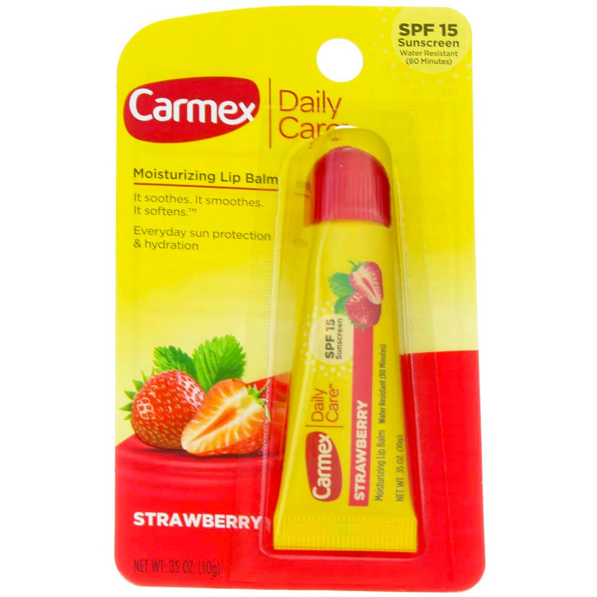 Moisturizing Lip Balm with SPF 15 - Water-Resistant Strawberry Lip Care