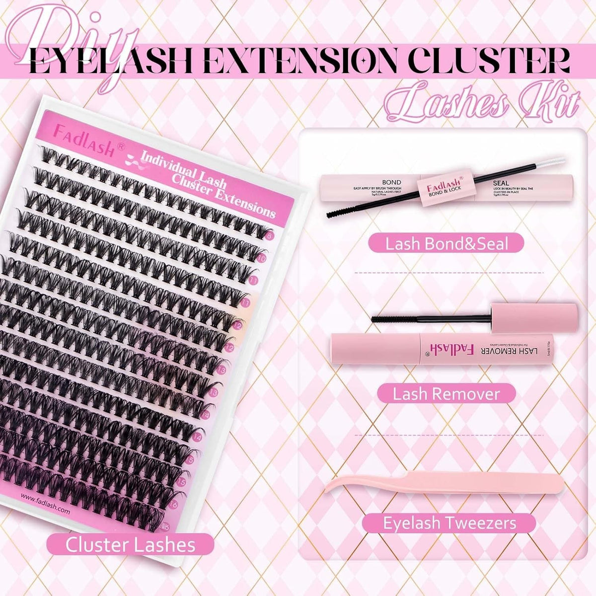 DIY Lash Clusters Kit 280PCS Natural Wispy Extensions for Beautiful Lashes