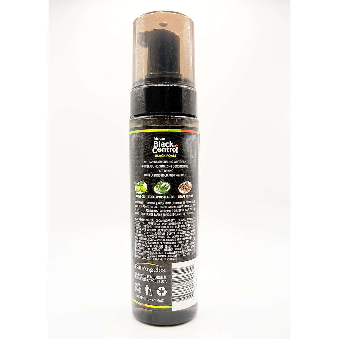 African Black Control Foam Mousse - Strong Hold, Frizz Control, Nourishing 8oz