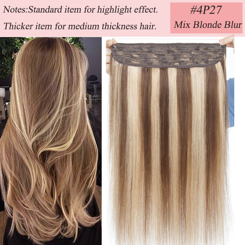 Long Weft Wire Hair Extensions 120g Remy Human Hair Thick One Piece