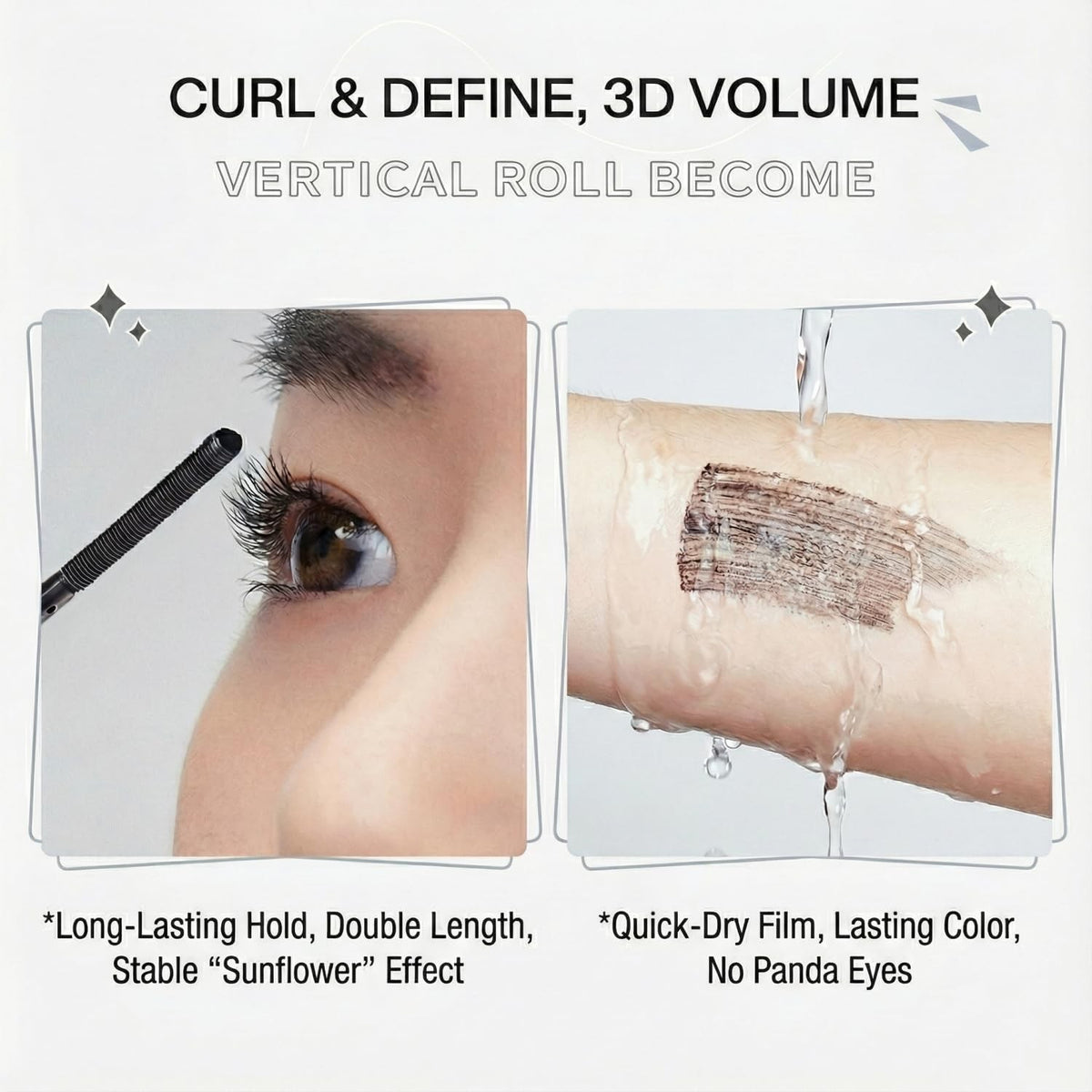 Magnetic Tubing Mascara Set - Waterproof 3D Metal Brush, Long-Lasting Volume