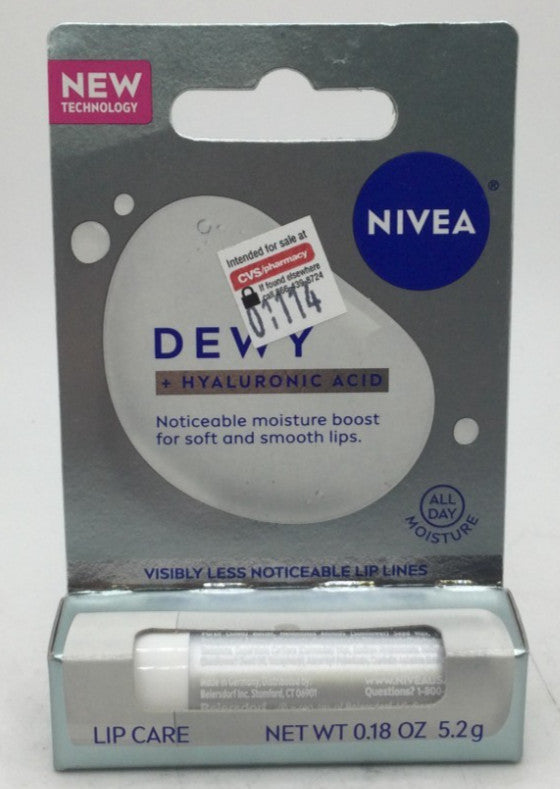 NIVEA Dewy Lip Care with Hyaluronic Acid Lip Balm 4-Pack - Hydrating