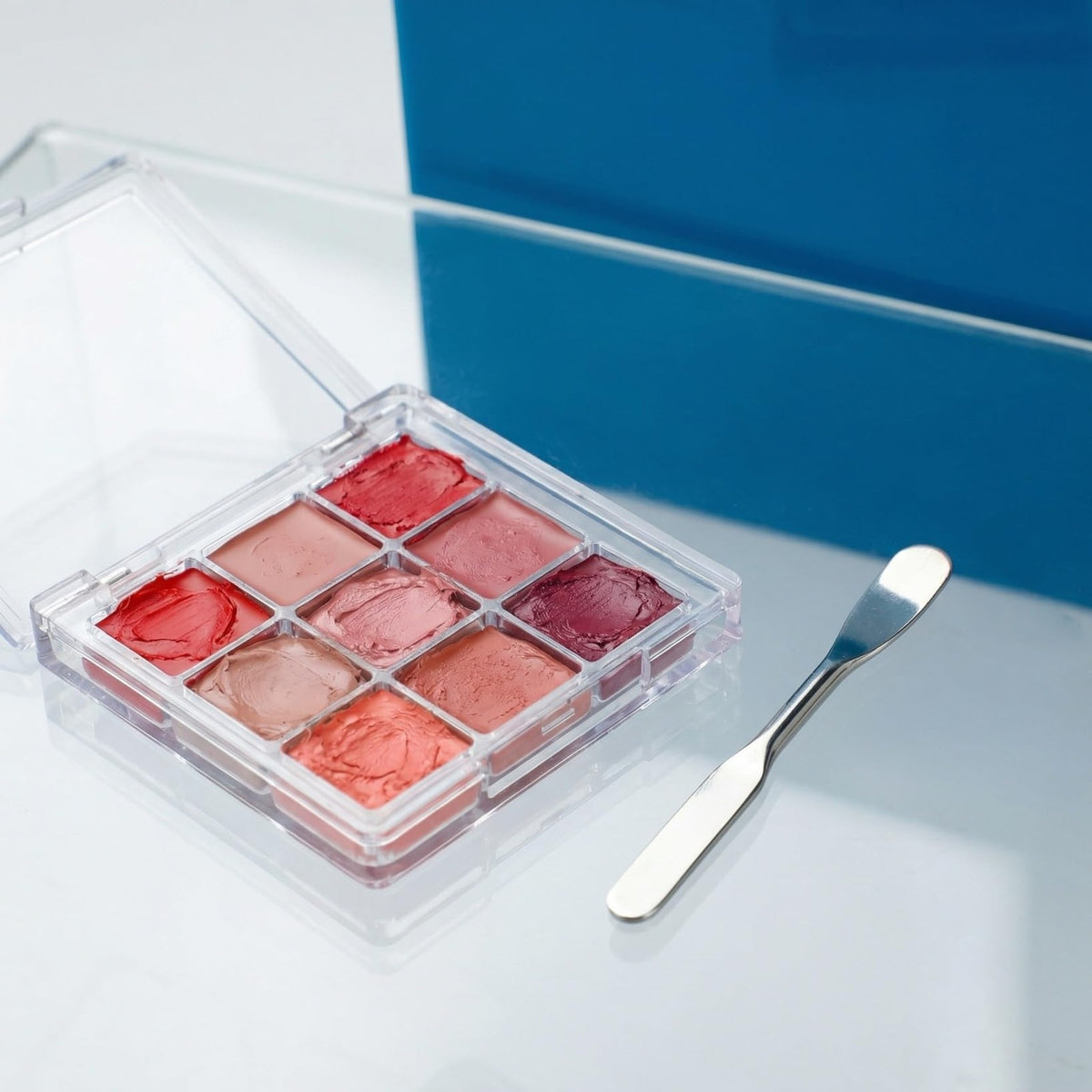 Empty Makeup Palette Depotting Case Set - 2 Pcs 9-Grid Transparent