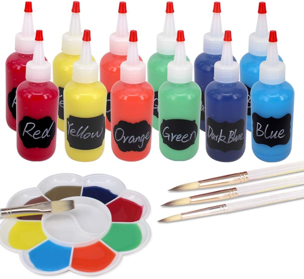 12 Pack 4oz Plastic Squeeze Bottles with Red Caps for Kitchen & Crafts