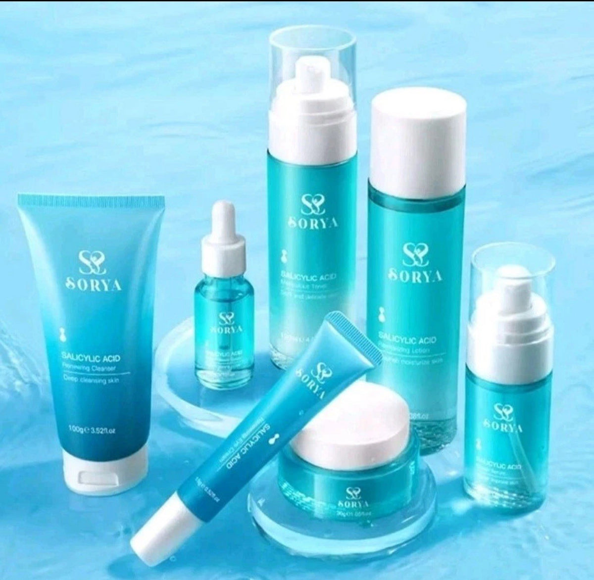 Salicylic Acid Skin Care Set - 7-Piece Acne & Pore Cleansing Kit for All Skin Types