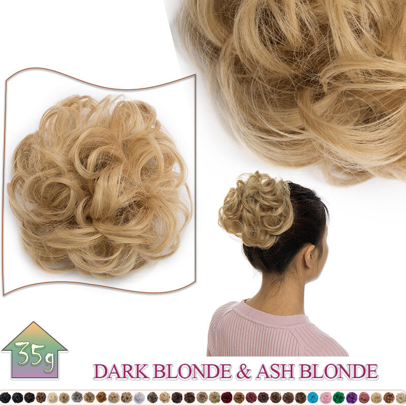 Curly Messy Bun Hair Extension Scrunchie Natural Updo Thick Human Hair