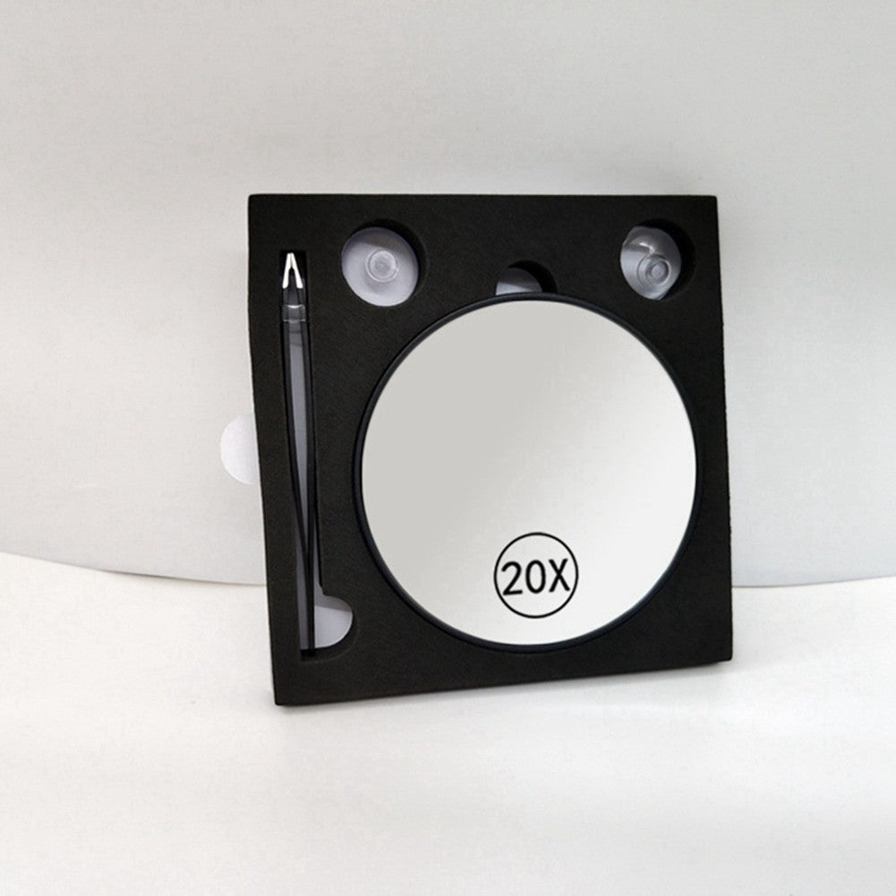 20x Magnifying Makeup Mirror with Handle - Vanity Travel Compact White