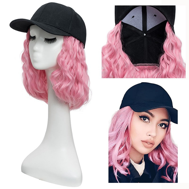 Baseball Cap with Hair Extensions - Wavy & Straight Human-Like Hairpiece