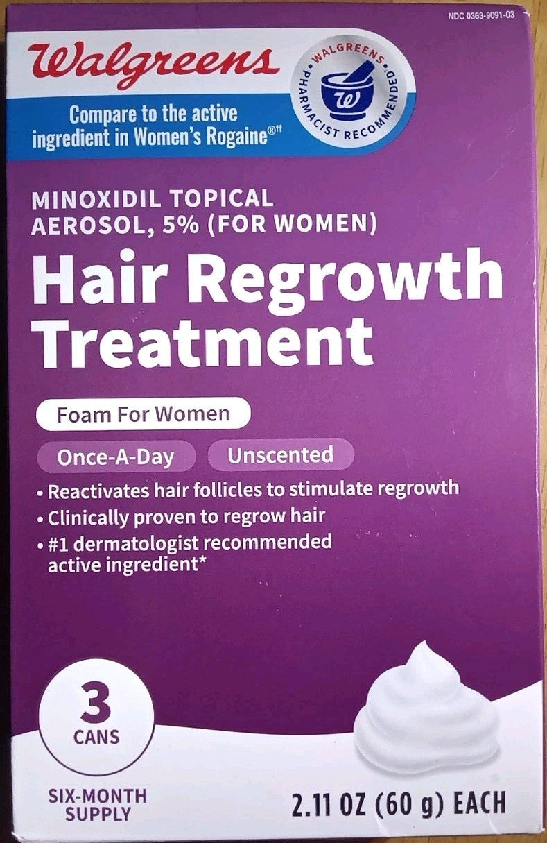 Women's 5% Minoxidil Hair Regrowth Treatment Foam - 3 Month Supply