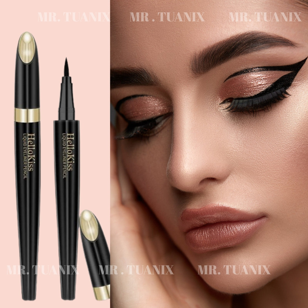 Waterproof Liquid Eyeliner with 0.1mm Precision Tip – Classic Black & Soft Brown
